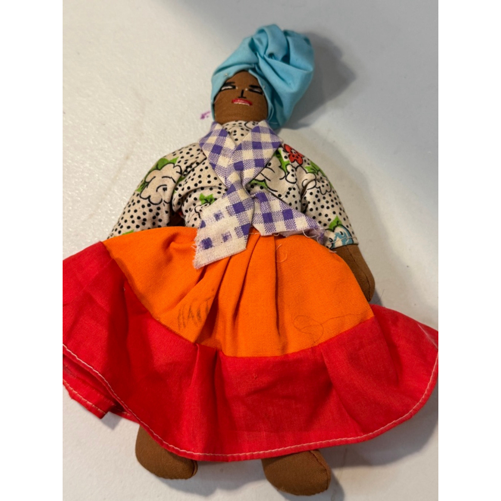 Girls Fabric Doll One Size Orange Red Blue Collectable